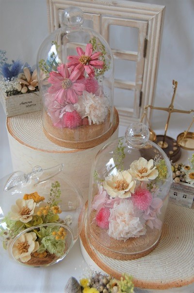 ガラスドームアレンジ